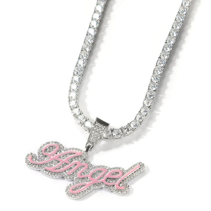 Custom Cursive Name Color Enamel Pendant