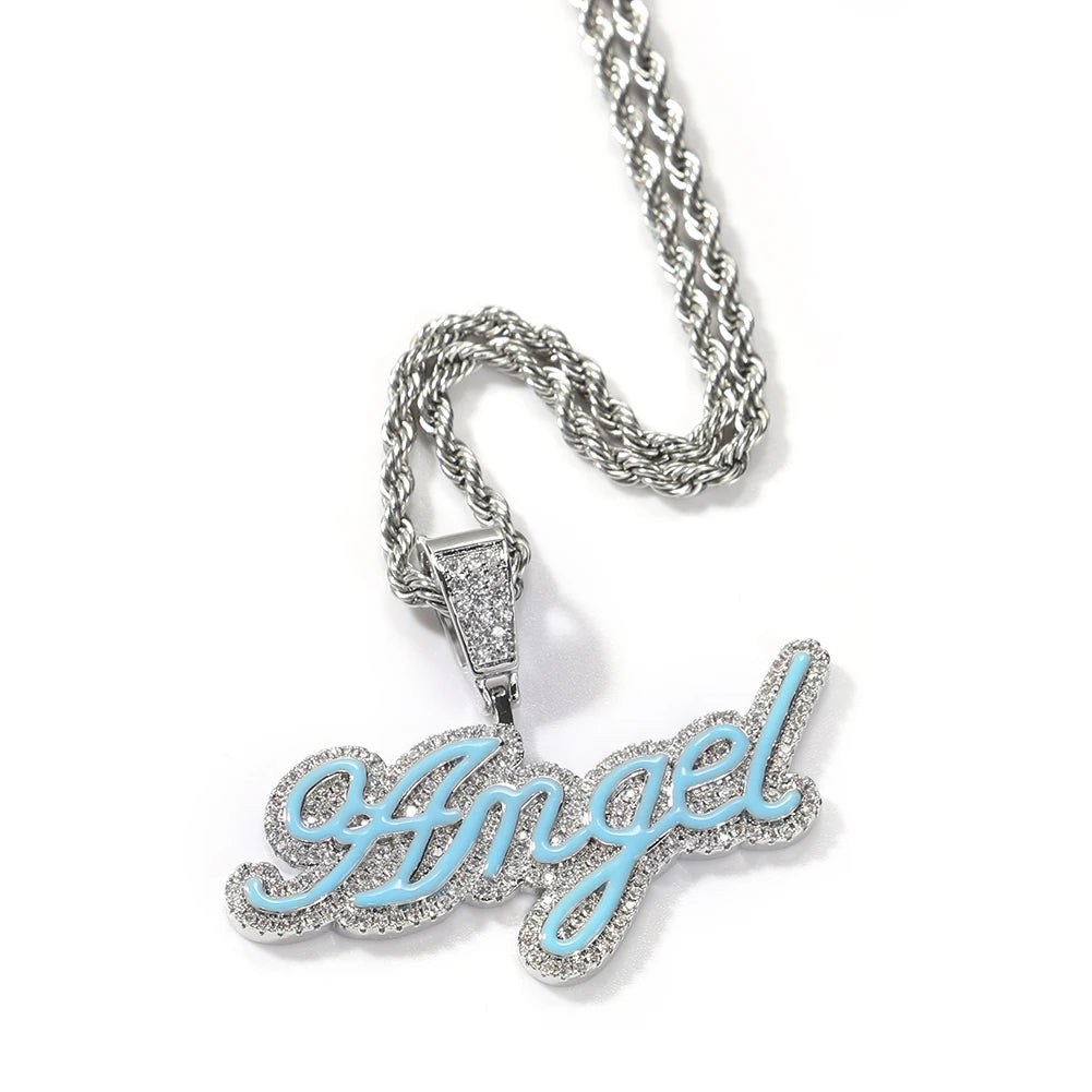 Custom Cursive Name Color Enamel Pendant