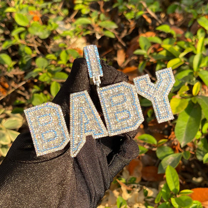 Custom Iced Out Block Letter Baguette Pendant