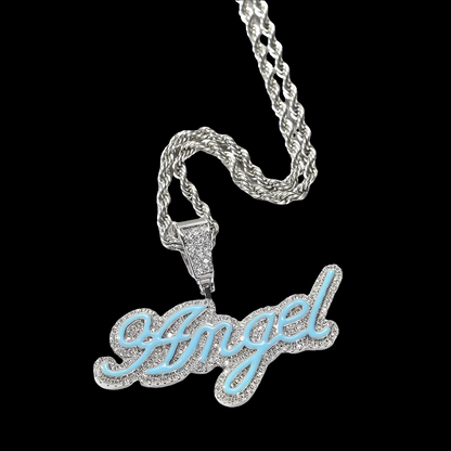 Custom Cursive Name Color Enamel Pendant